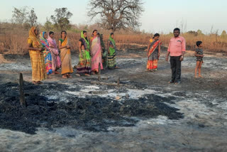 fire in forest in koderma