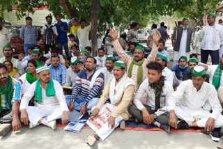 Bhartiya Kisan Union ambavata stage sit-in a protest in the Muzaffarnagar over various demand