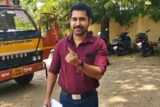vijay antony cast his vote