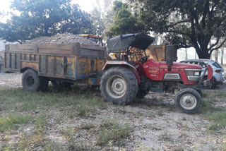 Two tractor trolley seas involved in illegal mining in Laksar