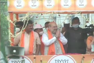 Union Minister and BJP leader Amit Shah holds a roadshow in West Bengal