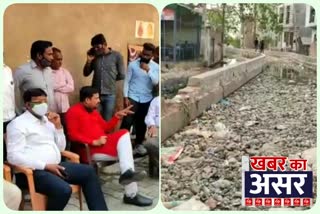 MLA reached Mukundpur  to solve problem of overflow of drain