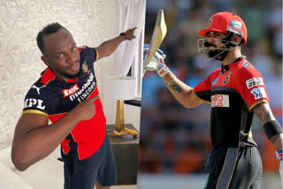 usain bolt in RCB jersey