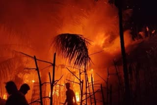 Fire breakout in ganjam, somany houses damaged