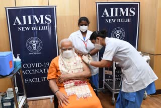 Prime Minister Modi gets second jab of Covid vaccine  Prime Minister Modi gets second jab  Modi gets second jab of Covid vaccine  Covid vaccine PM  നരേന്ദ്ര മോദി രണ്ടാം ഘട്ട കൊവിഡ് വാക്‌സിൻ സ്വീകരിച്ചു  രണ്ടാം ഘട്ട കൊവിഡ് വാക്‌സിൻ സ്വീകരിച്ച് മോദി  കൊവിഡ് വാക്‌സിൻ സ്വീകരിച്ചു  പ്രധാനമന്ത്രി മോദി വാക്‌സിൻ