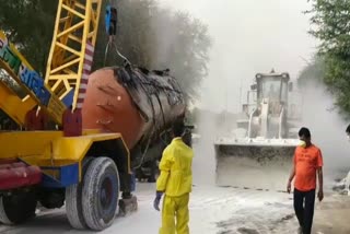 chemical tanker overturned, राजसमंद न्यूज