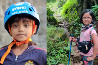 10 years old girls rappelling Harishchandragad