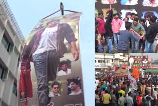 pavan kalyan fans hangama at theaters