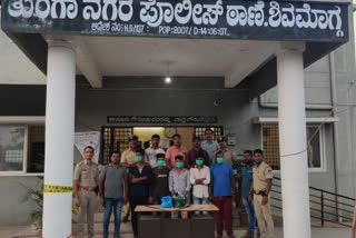 Six accused arrested, Six accused arrested for Ganja case, Six accused arrested for Ganja case in Shivamogga, ಆರು ಜನ ಬಂಧನ, ಗಾಂಜಾ ಪ್ರಕರಣದಲ್ಲಿ ಆರು ಜನ ಬಂಧನ, ಶಿವಮೊಗ್ಗದಲ್ಲಿ ಗಾಂಜಾ ಪ್ರಕರಣದಲ್ಲಿ ಆರು ಬಂಧನ,