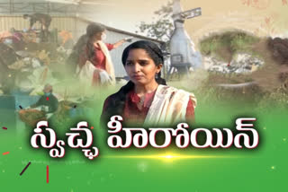 hyderabad women sahithi snigdha got swachh survekshan award by central govt of india