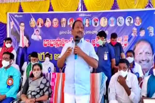 minister koppula eshwar inaugurated ambedkar idol at jagtial