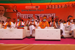 चूरू में बीजेपी की चुनावी सभा, BJP's election meeting in Churu