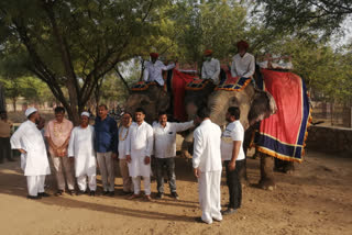 Assam MLA candidates set out on elephant safari in Jaipur