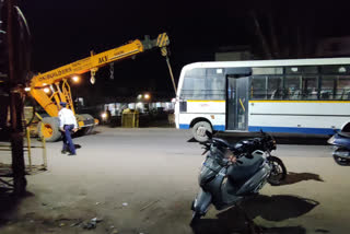 Municipality takes action against buses parked at bus stand kanker