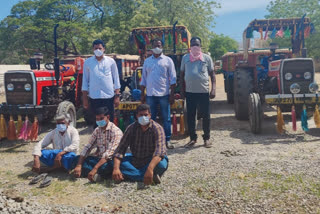 three tractors seized at inkollu in prakasham