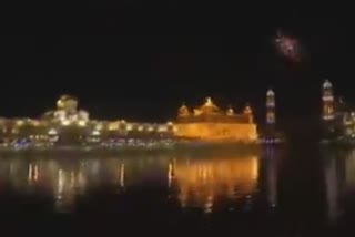 Fire works display at Golden temple on the occasion of Baisakhi.