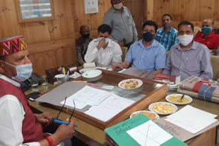 mla rajeev bindal held review meeting in nahan