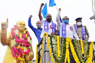 minister srinivas goud pays tribute to ambedkar