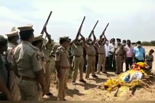 Funeral with police formalities for a constable