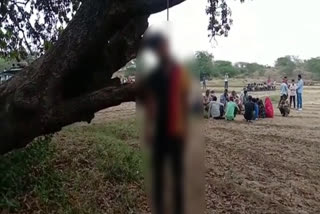 आम के पेड़ पर लटका मिला युवक का शव, Dead body of man found hanging on mango tree