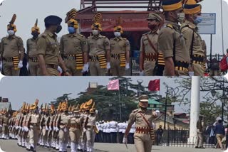 Police practiced on the ridge for Himachal Day celebrations