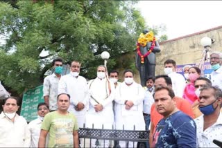 डॉ. भीमराव आंबेडकर की मनाई जयंती, health Minister Raghu Sharma offered flowers, 130th birth anniversary celebrated in Bhilwara