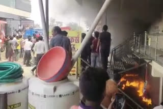 jaipur news, shops caught fire