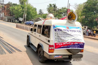 covid campaigning by police at chandrakona