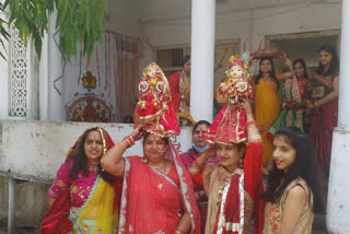 भीलवाड़ा में मनाया गया गणगौर पर्व , Gangaur festival celebrated in Bhilwara