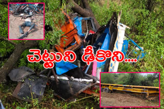 lorry hit a tree at railway kodur