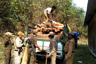 Cachar Forest dept. seized teak wood