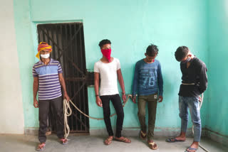Police arrested four bikes thief in kaimur