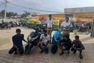 Bike wheelers arrested, Bike wheelers arrested by Bangalore police, Bangalore police, Bangalore police news,  ವೀಲಿಂಗ್ ಮಾಡುತ್ತಿದ್ದ ಪುಂಡರು ಪೊಲೀಸ್ ವಶಕ್ಕೆ,  ವೀಲಿಂಗ್ ಮಾಡುತ್ತಿದ್ದ ಪುಂಡರು ಬೆಂಗಳೂರು ಪೊಲೀಸ್ ವಶಕ್ಕೆ, ಬೆಂಗಳೂರು ಪೊಲೀಸ್​, ಬೆಂಗಳೂರು ಪೊಲೀಸ್​ ಸುದ್ದಿ,