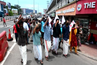 അഭിമന്യു വധം  abhimanyu murder  കൊല്ലത്ത് ഡിവൈഎഫ്ഐ പ്രതിഷേധം  DYFI protest  എസ്എഫ്ഐ പ്രവർത്തകന്‍റെ മരണം