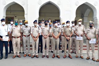 जयपुर न्यूज  राजस्थान पुलिस दिवस  पुलिसकर्मियों का सम्मान  jaipur news  राजस्थान पुलिस  Policemen awarded  outstanding work awarded