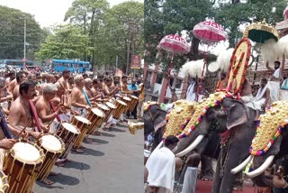 Thrissur Pooram  Thrissur Pooram 2021 kodiyettam  തൃശൂർ പൂരത്തിന് കൊടിയേറി  തൃശൂർ പൂരം  കൊവിഡ് നിയന്ത്രണങ്ങൾ