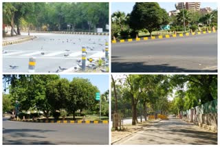 delhis roads empty due to weekend curfew