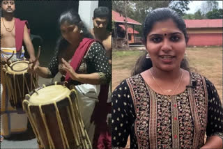 Young Kerala woman masters Thayambaka art