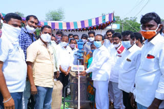 minister etela rajender starts  rice grain centers at huzurabad