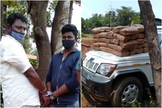 ganja seized in malappuram two arrested  160 കിലോയോളം കഞ്ചാവ് പിടികൂടി  മലപ്പുറം കഞ്ചാവ്  malappuram ganja seized  കഞ്ചാവുമായി രണ്ടുപേർ പിടിയിൽ  two arrested in malappuram