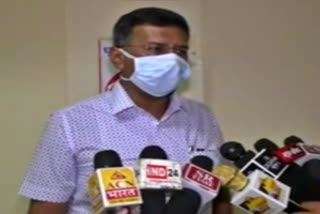 Deputy Collector Manish Pandey speaking to the media