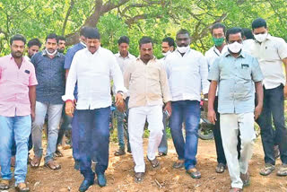 mla uma shankar ganesh visit colored stone quarry