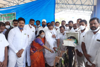 MLA Madan Reddy inaugurated grain purchasing centers