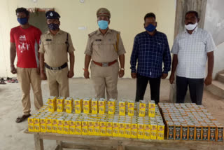 Seized smuggled liquor packets