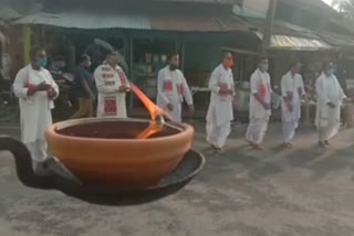 কৰ'ণাৰ বাবে অনুষ্টুপীয়াকৈ হ'ল বৰপেটা সত্ৰৰ থিয়নাম