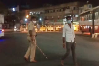 police officers make night rounds in hubballi