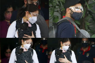 Anushka Sharma holds daughter Vamika close as she returns to Mumbai with Virat Kohli  Anushka Sharma holds daughter Vamika  Virat Kohli Vamika  Vamika photos  virushka photos  virushka news  'വിരുഷ്ക' കുടുംബത്തിന്‍റെ ചിത്രങ്ങള്‍  വിരുഷ്ക കുടുംബം  അനുഷ്ക വാമിക  വിരാട് കോഹ്ലി അനുഷ്ക ശര്‍മ