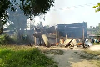 Massive fire in Majuli Shalmara