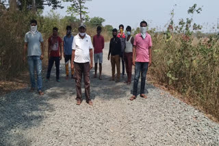 Road uprooted metal in West Singhbhum