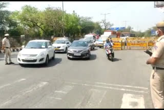 Police Barricading on Mehrauli Road